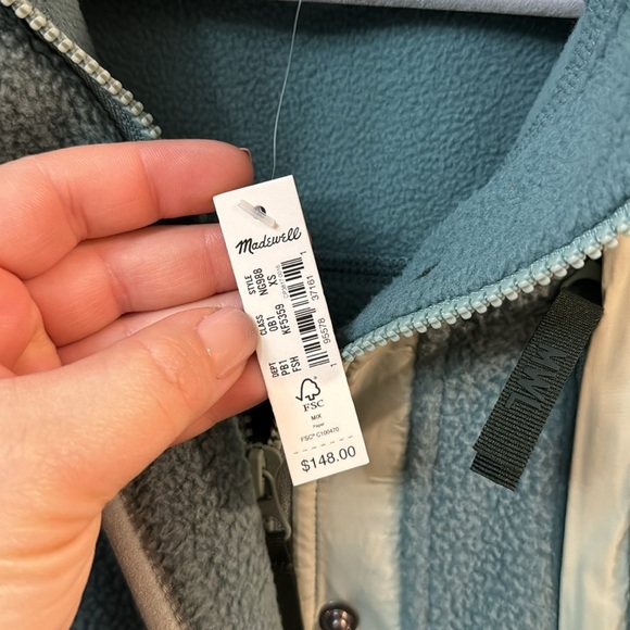 NWT Madewell MWL Sherpa Fleece Snap Front Jacket - Picture 3 of 8